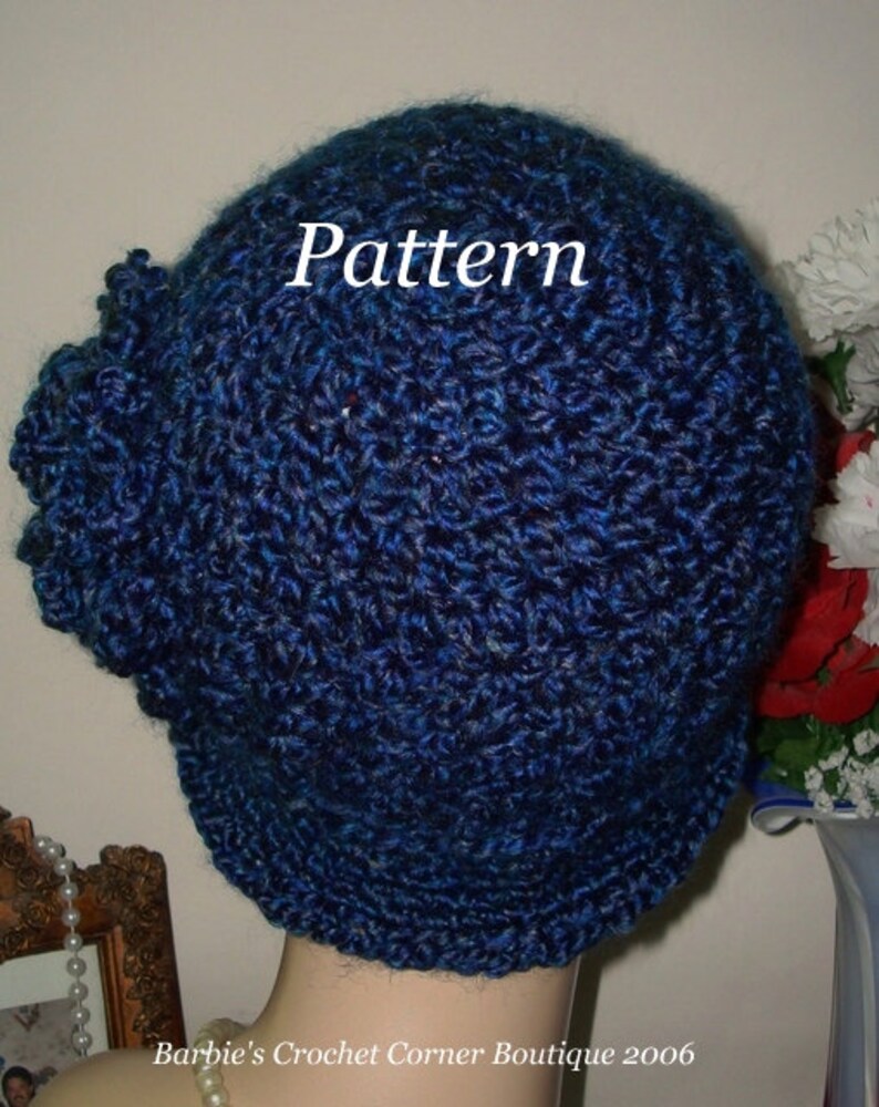 Pattern Crochet 1920s Sarah Crossed Over Stitch Cloche Flapper Hat Pattern In PDF digital download May Sell The Finished Product image 4