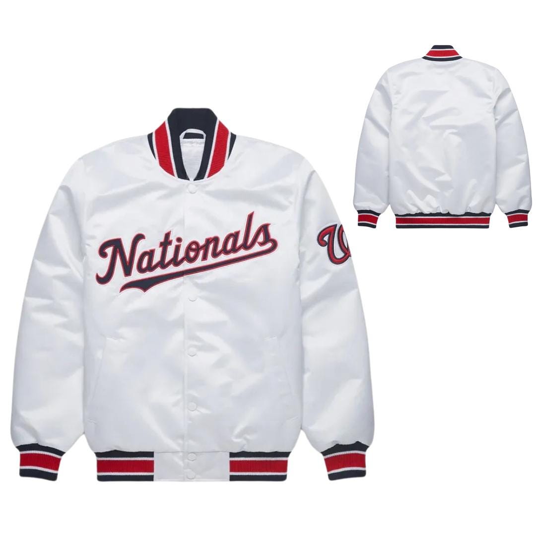 Discover Washington Nationals Bomber Jacket, Varsity & Retro Baseball Style