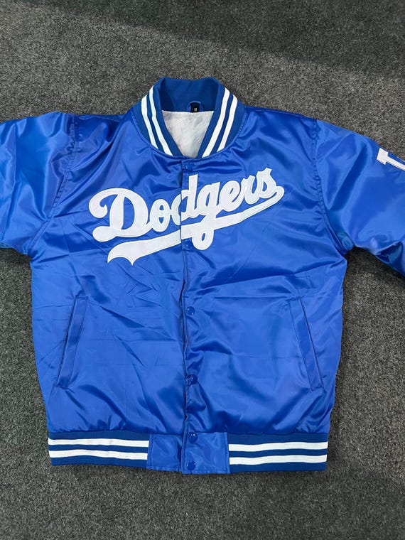 KITH×MLB] Dodgers Satin Bomber Jacket S Blue Satin Dodgers Bomber