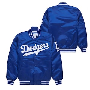 MLB Los Angeles Dodgers Royal Blue Satin Vintage Athletic Bomber Jacket | Custom Varsity Jacket | League Jacket | Baseball Jacket | Unisex