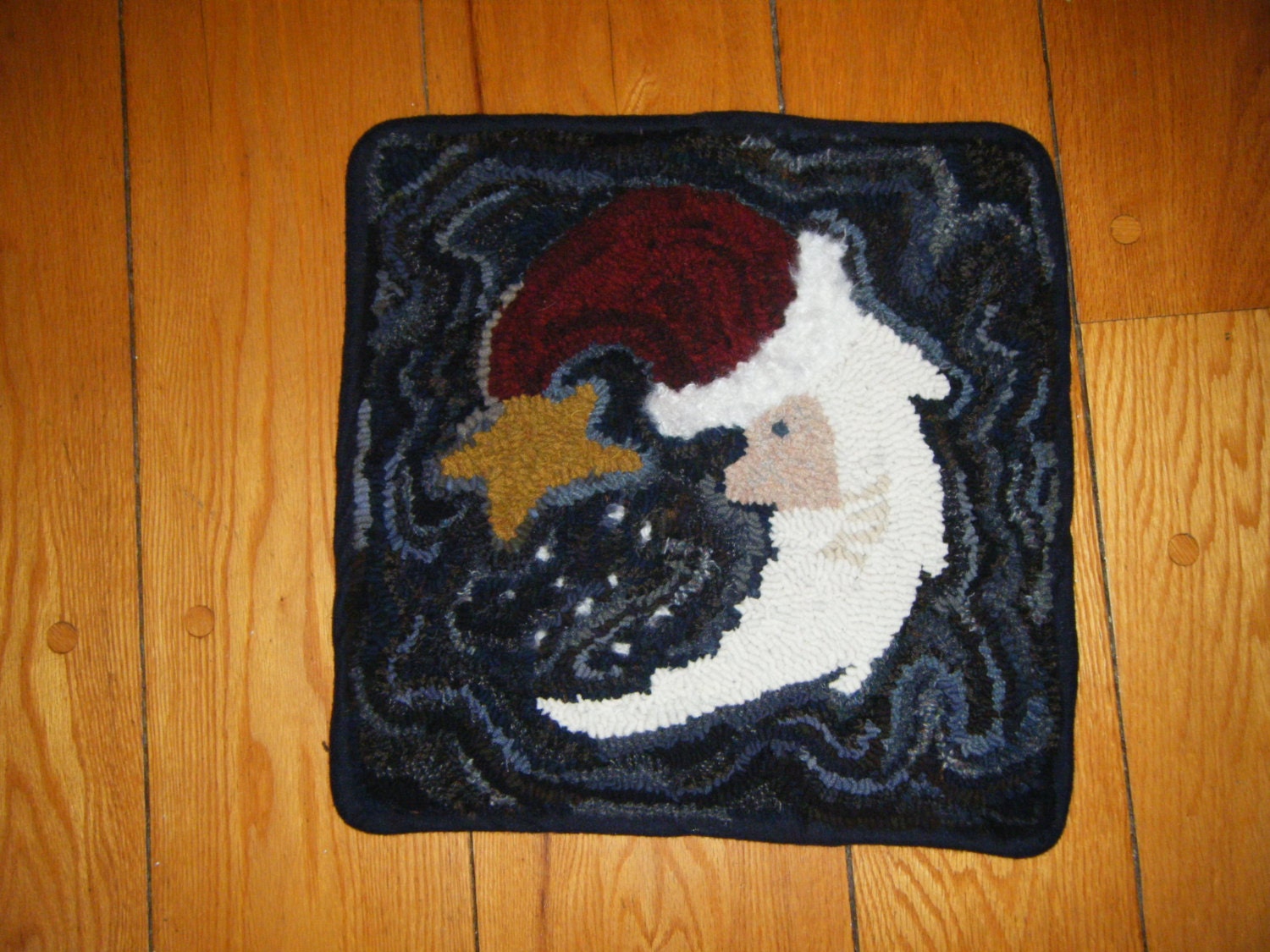 Primitive Santa Rug Hooking Pattern on Gridded Trace Fabric Etsy