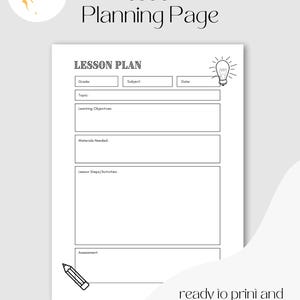 Teacher Planning Page  |  Lesson Plan Page  |  Lesson Plan Template
