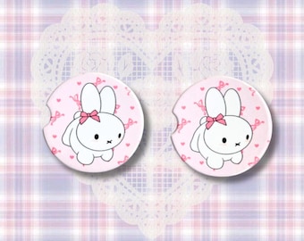 Chubby bunny ceramic car coasters