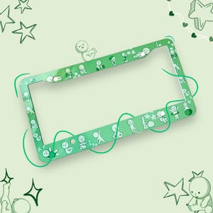 Green friend license plate frame