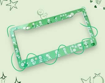 Green friend license plate frame