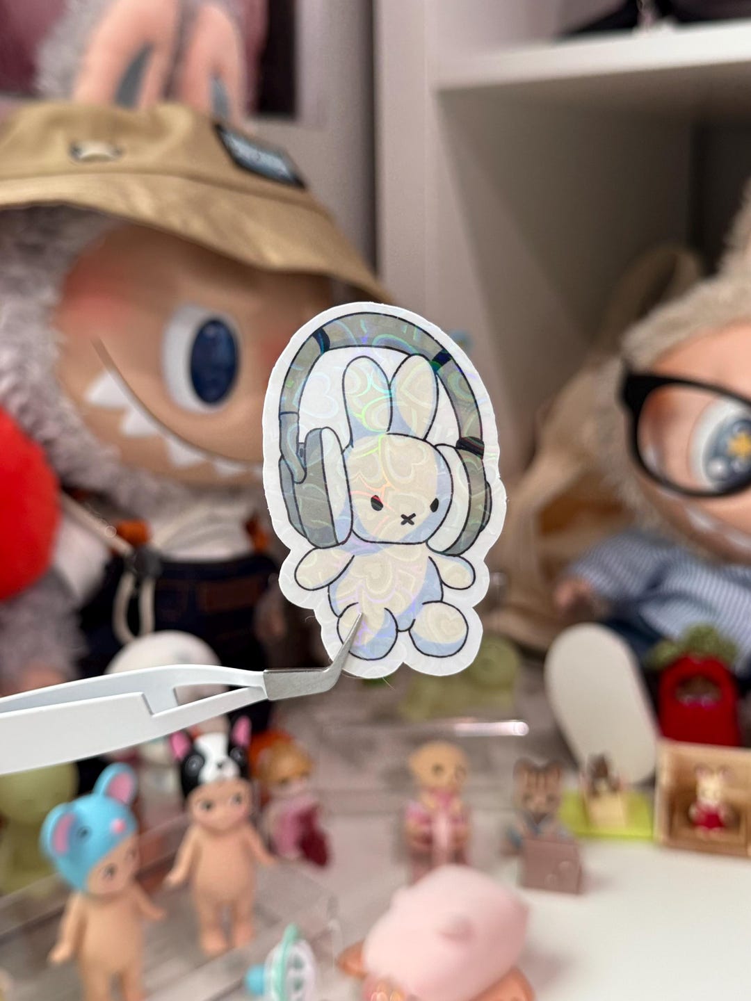 Do Not Disturb Bunny Holographic Sticker - Etsy