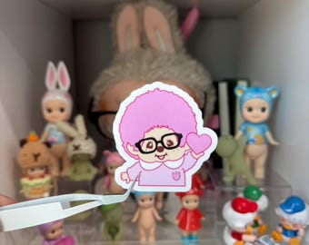 Pink monkey vinyl sticker