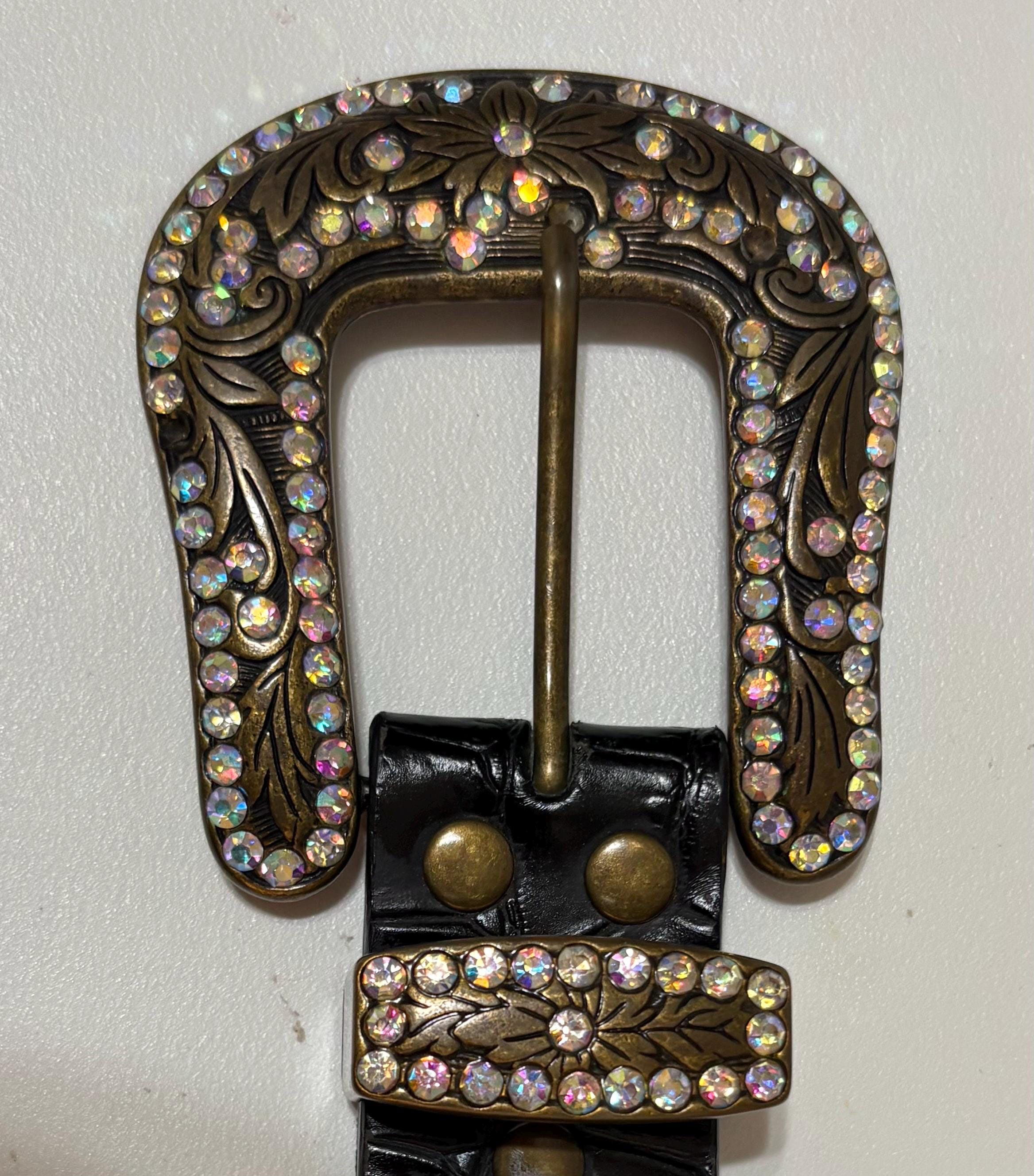 Vintage Jacqueline Rose Teal Enamel Rhinestone Belt Buckle Statement Glam Vintage Statement Belt Buckle for Women - Etsy main image 2
