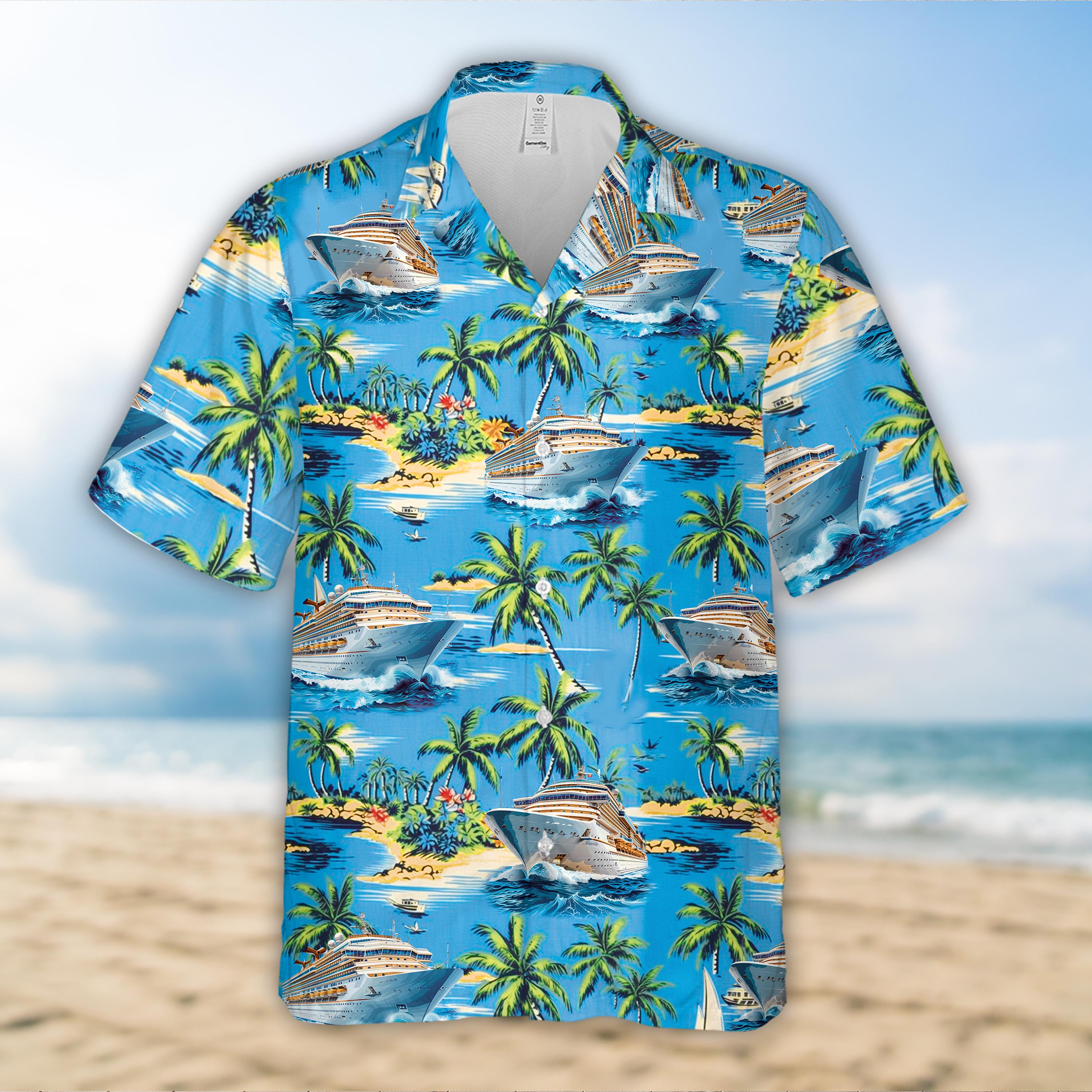 Cruise Ship Hawaiian Shirt for Men Women, Palm Tree & Tropical