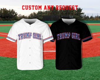 Personalized Name Trump Girl Baseball Jersey, Election 2024 Republican Jersey, MAGA Shirt Patriotic Gift For Trump Supporter, Trump 47 Shirt