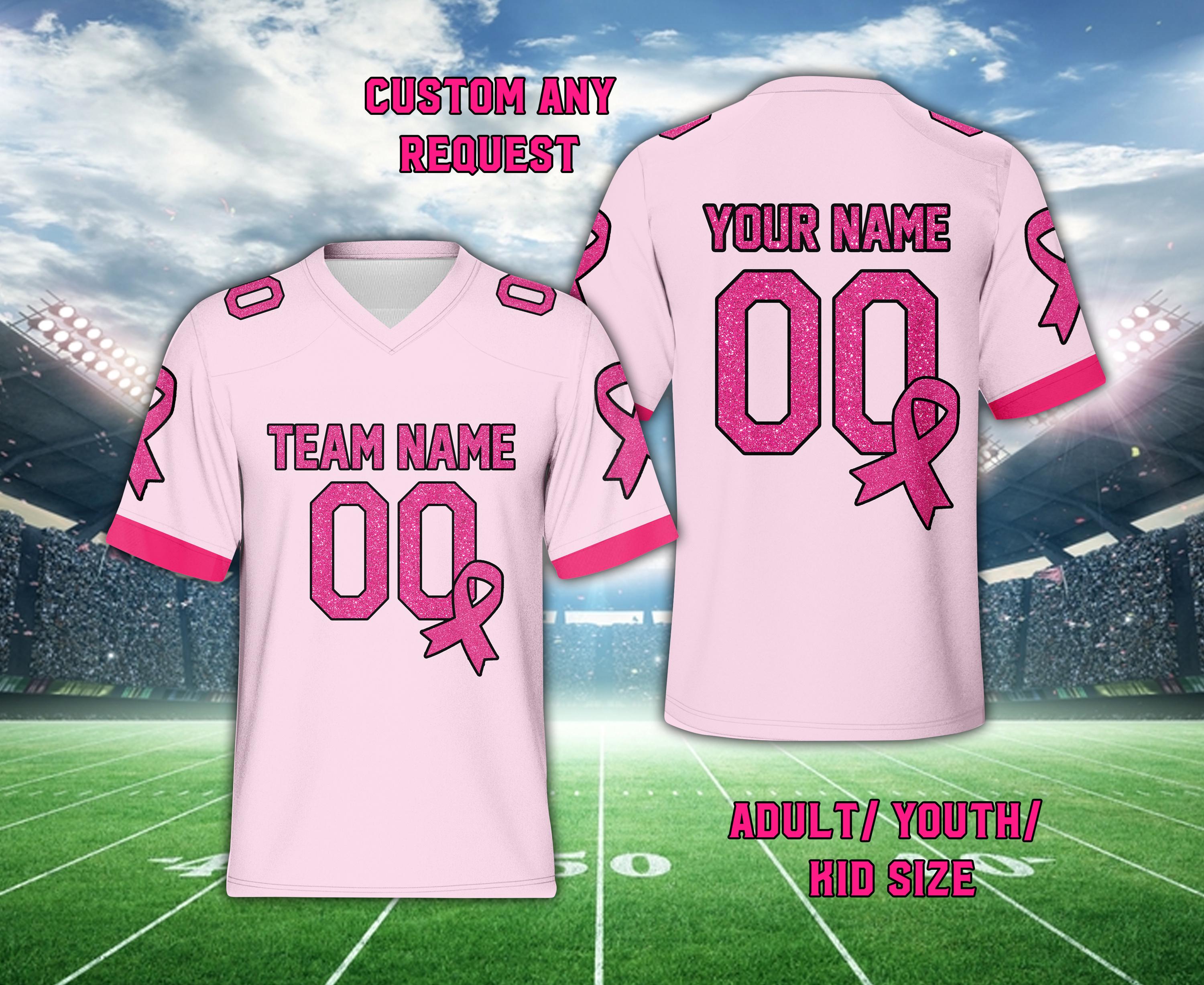 Pink Football Jerseys Breast Cancer - Etsy