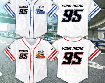 Personalized Name Pit Crew Baseball Jersey, Custom Racing Team Jersey, Matching Family Motocross Shirt, Racing Team Outfit For Baseball Fans