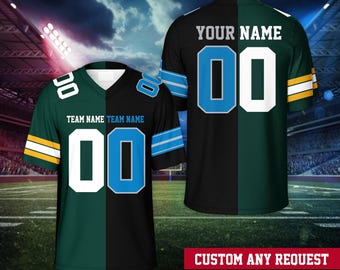 Maglia personalizzata per due squadre di calcio, maglia personalizzata per due squadre di calcio, maglia divisa per due squadre, abbigliamento per il giorno della partita per bambini e tifosi di calcio adulti