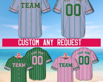 Maglia da baseball della confraternita con nome e numero personalizzati, maglia a righe della confraternita con colori personalizzati, maglia da baseball Big Little, maglia Bid Day