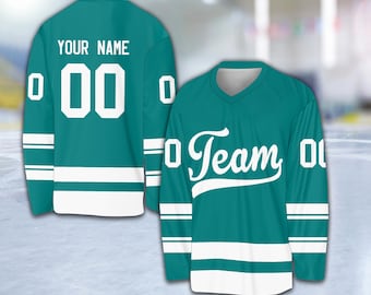 Personalized Name Number Ice Hockey Jersey, Custom Color Hockey Shirt, Hockey Team Jersey Game Day Outfit For Hockey Lover Hockey Fan Family