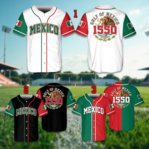 Gulf of Mexico 1550 Baseball Jersey, Eagle & Snake Mexico Jersey