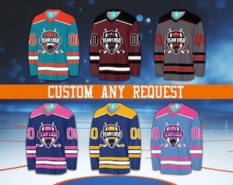 Personalized Name Number Logo Ice Hockey Jersey, Custom Color Hockey Shirt, Hockey Team Jersey, Sports Uniform For Hockey Fan Hockey Lover