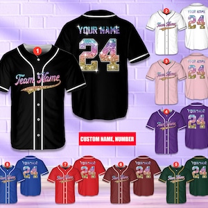 Personalisierte Farbe BEDRUCKT Glitter Baseball Jersey, benutzerdefinierte Name Ombre Bling Jersey, funkelnde Jubeluniform, Spieltag Outfit für Baseballfans