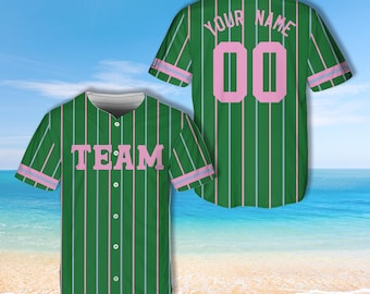 Maglia da baseball della confraternita con nome e numero personalizzati, maglia a righe della confraternita con colori personalizzati, maglia da baseball Big Little, maglia Bid Day