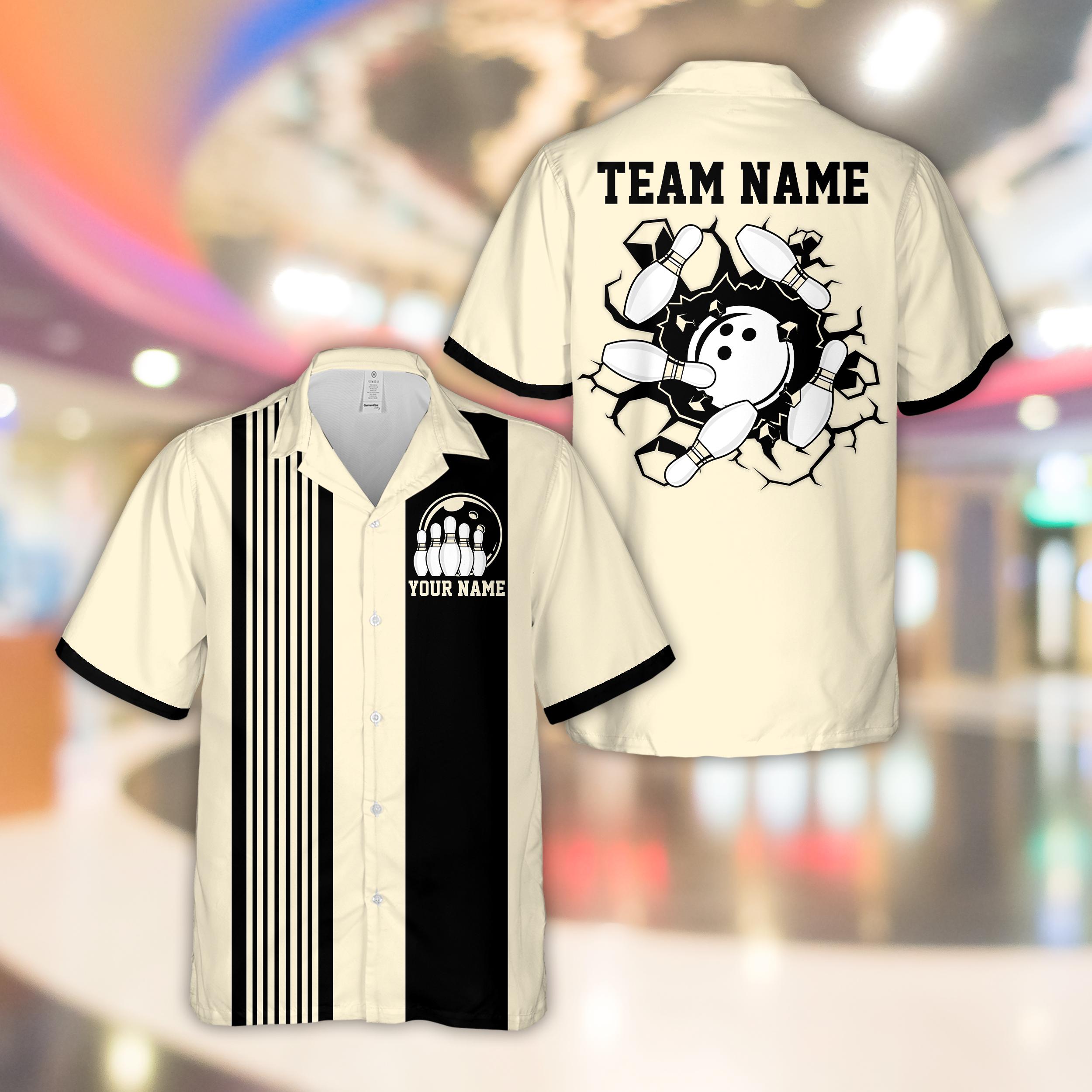 Discover Personalized Name Bowling Hawaiian Shirt, Custom Color Bowling Team