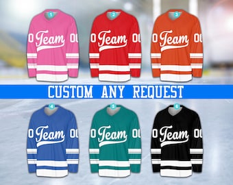Personalized Name Number Ice Hockey Jersey, Custom Color Hockey Shirt, Hockey Team Jersey Game Day Outfit For Hockey Lover Hockey Fan Family