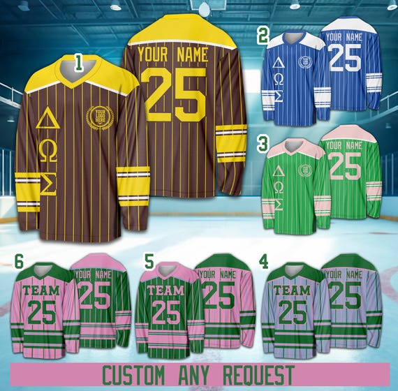 Personalized Name Number Sorority Ice Hockey Jersey, Custom Color
