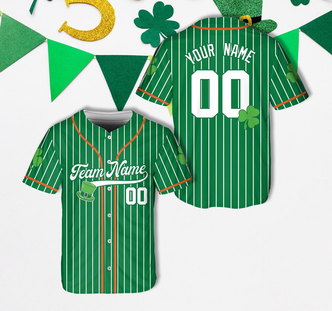 Personalized Name St Patrick's Day Baseball Jersey, Custom Color ...