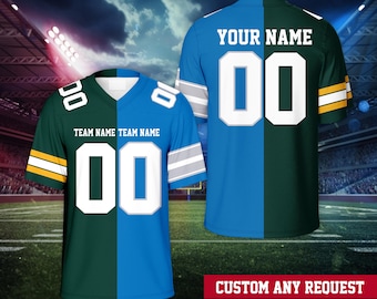 Gepersonaliseerde voetbaltrui voor twee voetbalteams, op maat gesplitst voetbalshirt, twee teams verdeeld jersey wedstrijddag outfit voor kinderen en volwassen voetbalfans