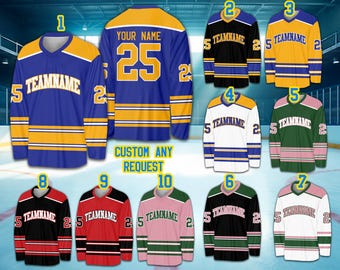 Personalisierte Name Nummer Sorority Eishockey Trikot, Benutzerdefinierte Farbe Sorority Schwestern Hockey Shirt, großes kleines Hockey Trikot, griechische Kleidung