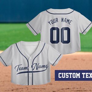 Personalisierte Farbe Kinder Erwachsene Baseball-Team Jersey, Benutzerdefinierte Crop Top Baseball Jersey, Spieltag Passendes Outfit für Mädchen-Frauen-Baseball-Fans