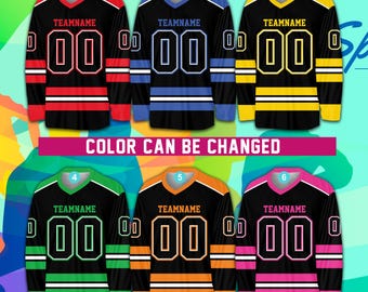 Personalized Name Number Ice Hockey Jersey, Custom Color Hockey Shirt, Hockey Team Jersey Sports Uniform For Hockey Lover Hockey Fans Family