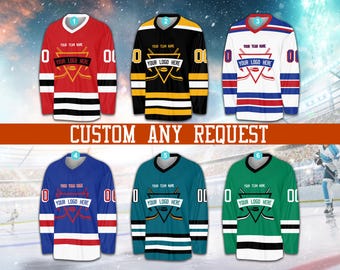 Personalized Name Number Logo Ice Hockey Jersey, Custom Color Hockey Shirt, Hockey Team Jersey, Game Day Outfit For Hockey Fan Hockey Lover