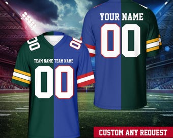 Gepersonaliseerde voetbaltrui voor twee voetbalteams, op maat gesplitst voetbalshirt, twee teams verdeeld jersey wedstrijddag outfit voor kinderen en volwassen voetbalfans