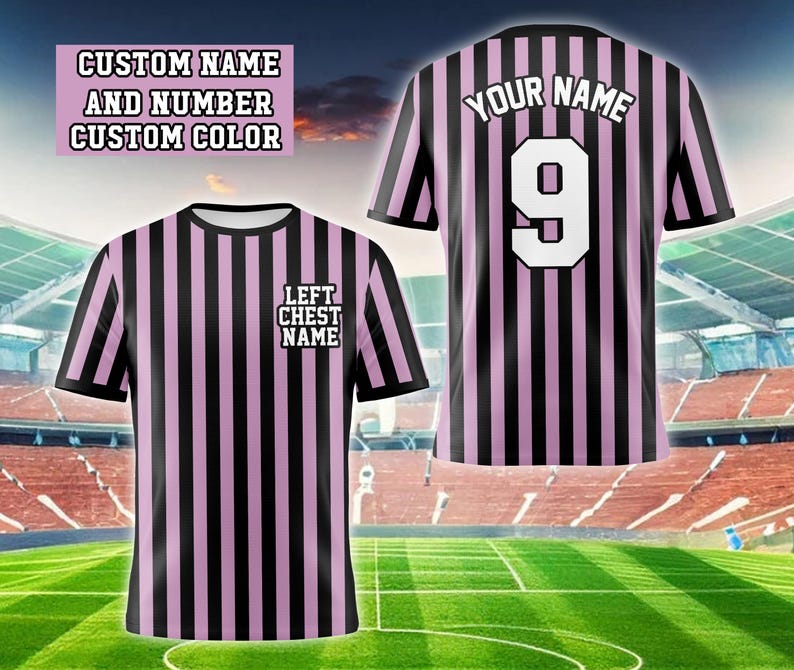Custom Any Colors Pinstripe Jersey All Over Print Shirt, Personalized