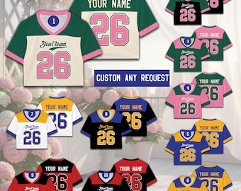 Maglia da football personalizzata per confraternite, maglietta da football personalizzata per sorelle della confraternita, maglia da football universitaria Big Little per confraternite