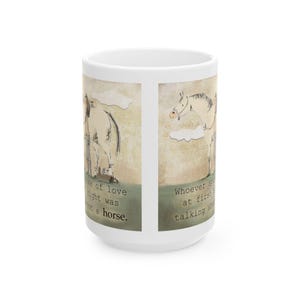 Whimsical Horse Ceramic Mug, Cute Horse Lover Gift, Heartwarming Coffee Cup, Birthday Present, Inspirational Tea Mug, Animal Lover