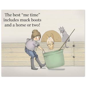 Muck Boots & Horses: Funny Horse Cartoon Poster - Perfect for Horse Lovers by Dana's Doodles 8 x 10"