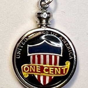 USA Lincoln One Cent | Penny Hand Painted Coin Pendant