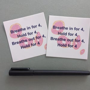 Atemübungsaufkleber - Bewältigungsfähigkeiten Aufkleber für Angst, Depressionen - Box Breathing