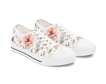 Zapatillas de lona con estampado floral: zapatos casuales y cómodos para mujer