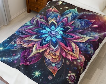 Boho katoenfluwelen deken: hemelse sterrennacht