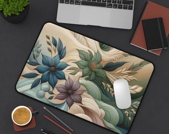 Tapete de escritorio floral: decoración botánica para la oficina, accesorio acogedor para el espacio de trabajo