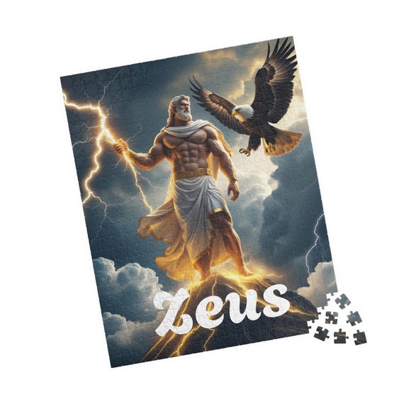 Mythical Zeus Puzzle: 520 Piece Jigsaw for Game Nights - Etsy