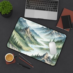 Scenic Mountain Landscape Desk Mat - Perfect for Home Office, Gifts, Workspaces, Nature Lovers, Desktop Accessories, Nature Office Decor