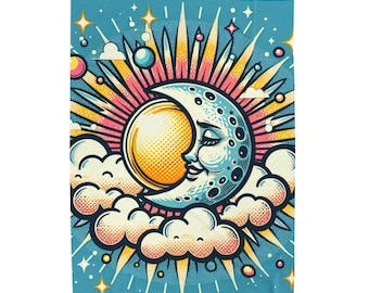 Celestial Moon Samtdecke: Kuscheliger Astrologie-Überwurf