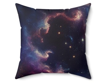 Cosmic Galaxy Pillow: Celestial Space Throw Cushion