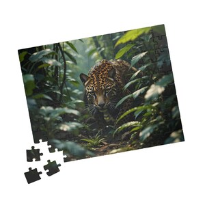 Jungle Leopard Puzzle, Nature-themed Puzzle, Wildlife Gift, Family Fun Game, Ecofriendly Jigsaw, Birthday Present, Home Decor, Animal Puzzle