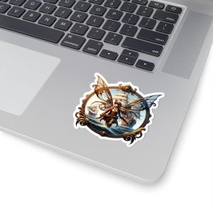 Sticker fée pirate fantastique, stickers art unique, décoration pour ordinateur portable, cadeau pour les amateurs de fantastique, décoration aventure, cadeaux créatifs