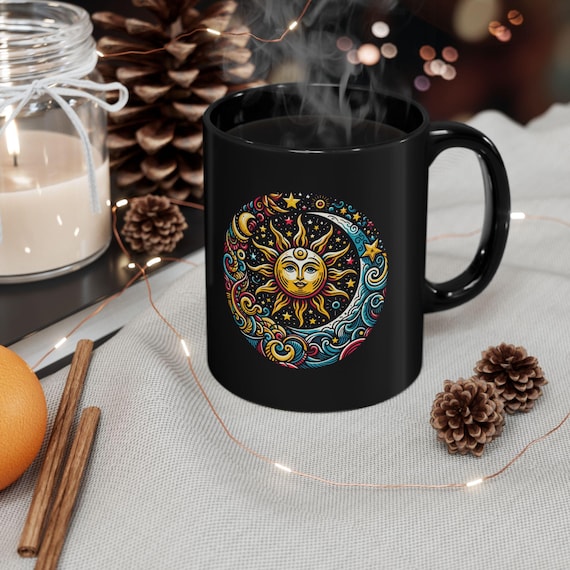天体太陽と月コーヒーマグ：鮮やかな占星術ギフト - Etsy 日本