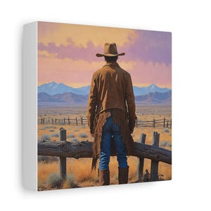 Rustic Western Wall Art, Cowboy Landscape Canvas, Cowboy Decor, Nature Photography, Western Home Decor, Western Gift, Rustic Canvas Art